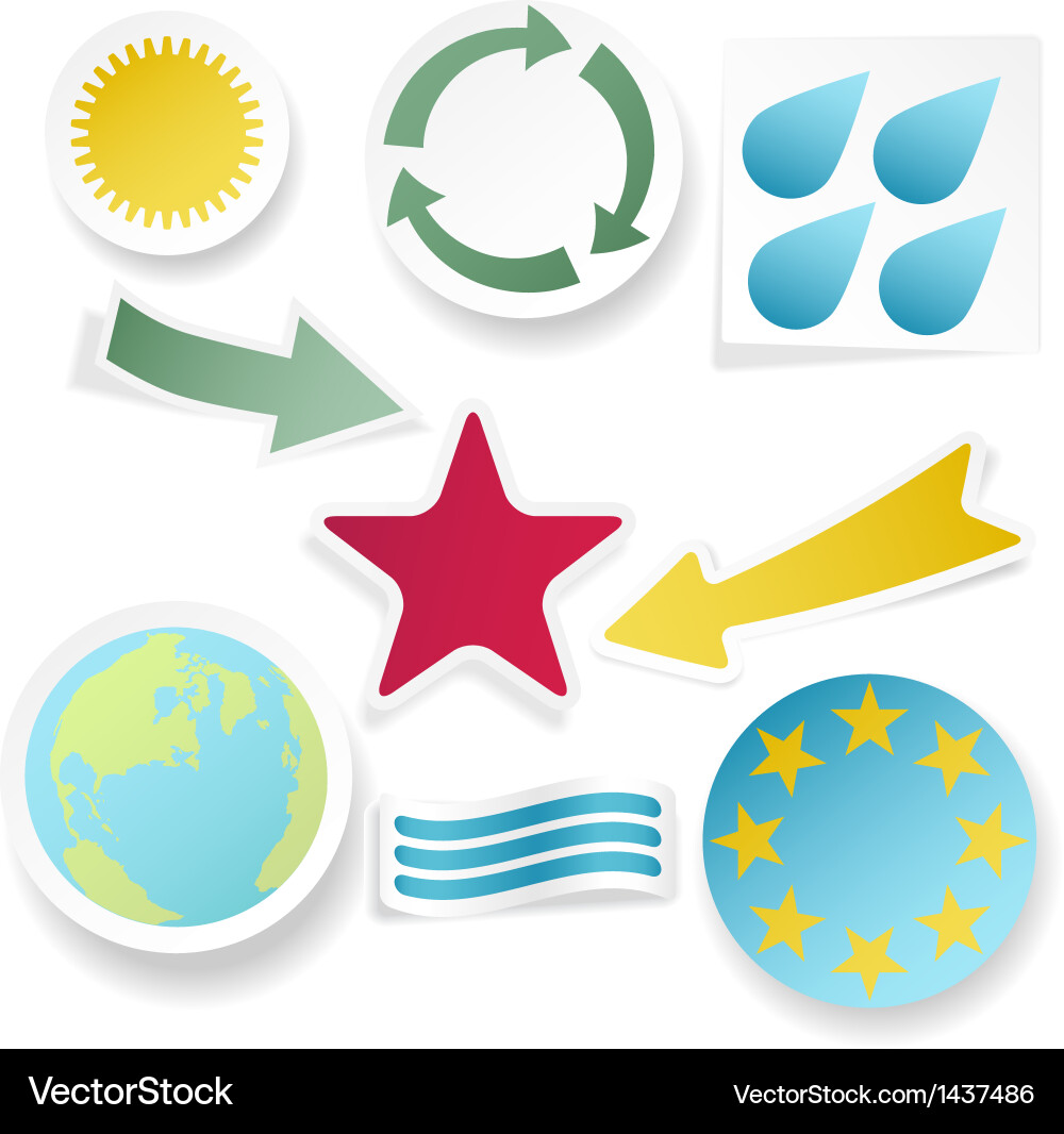 Sticky collection of abstract shapes Vector Image