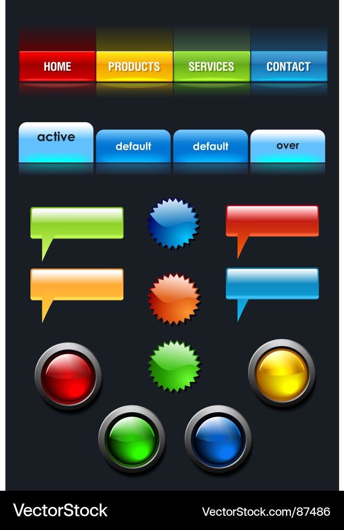 Web Button Set Vector Image