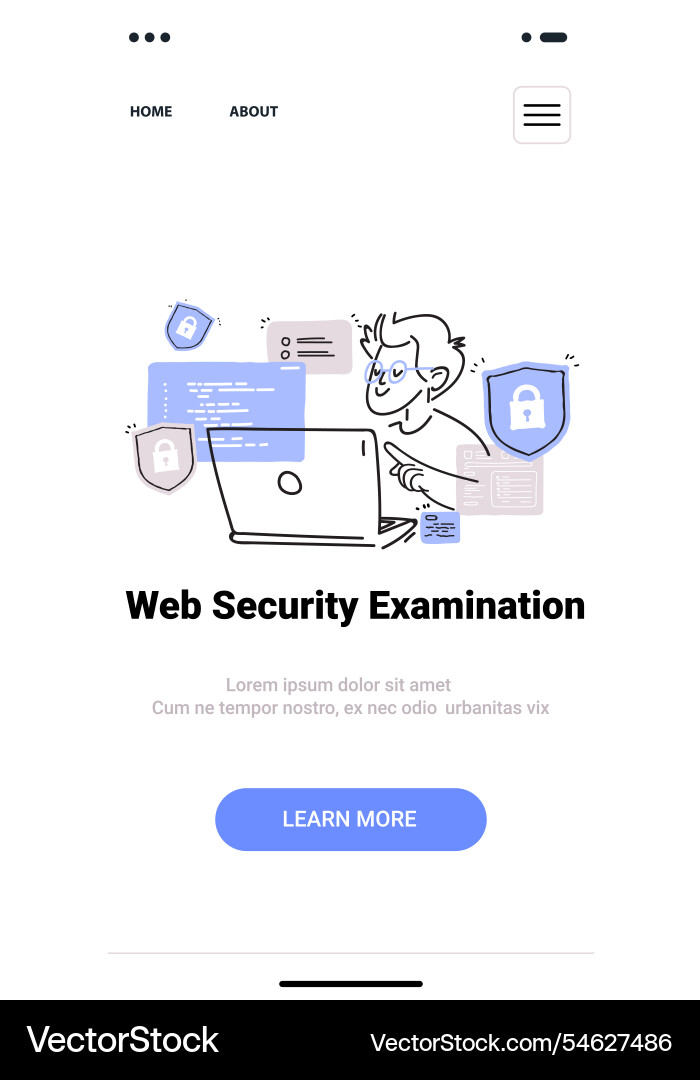 Web security examination concept with person using Web security examination concept with person using vector image