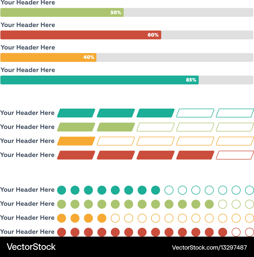 Colorful Progress Bars Royalty Free Vector Image