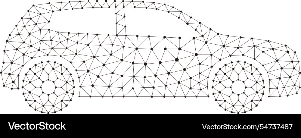 Concept of the car point and line compose Vector Image