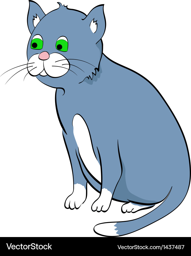 Cute Blue Cat Vector Image