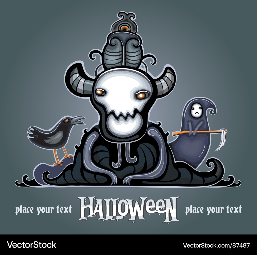 Dark Fantasy Skull vector image