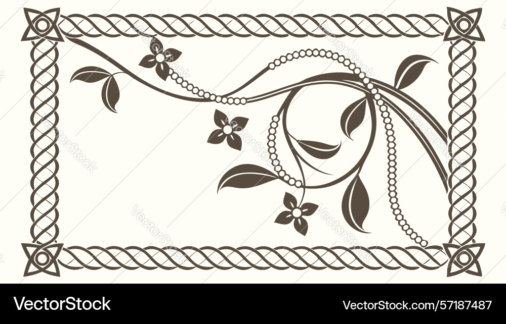 Decorative border frame intricate ribbon scroll vector image
