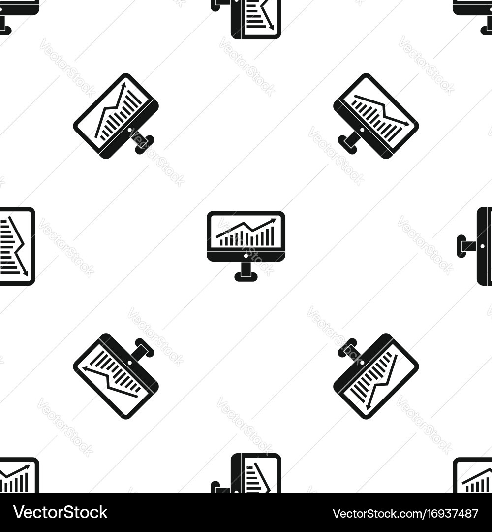Growth graph on the computer monitor pattern vector image