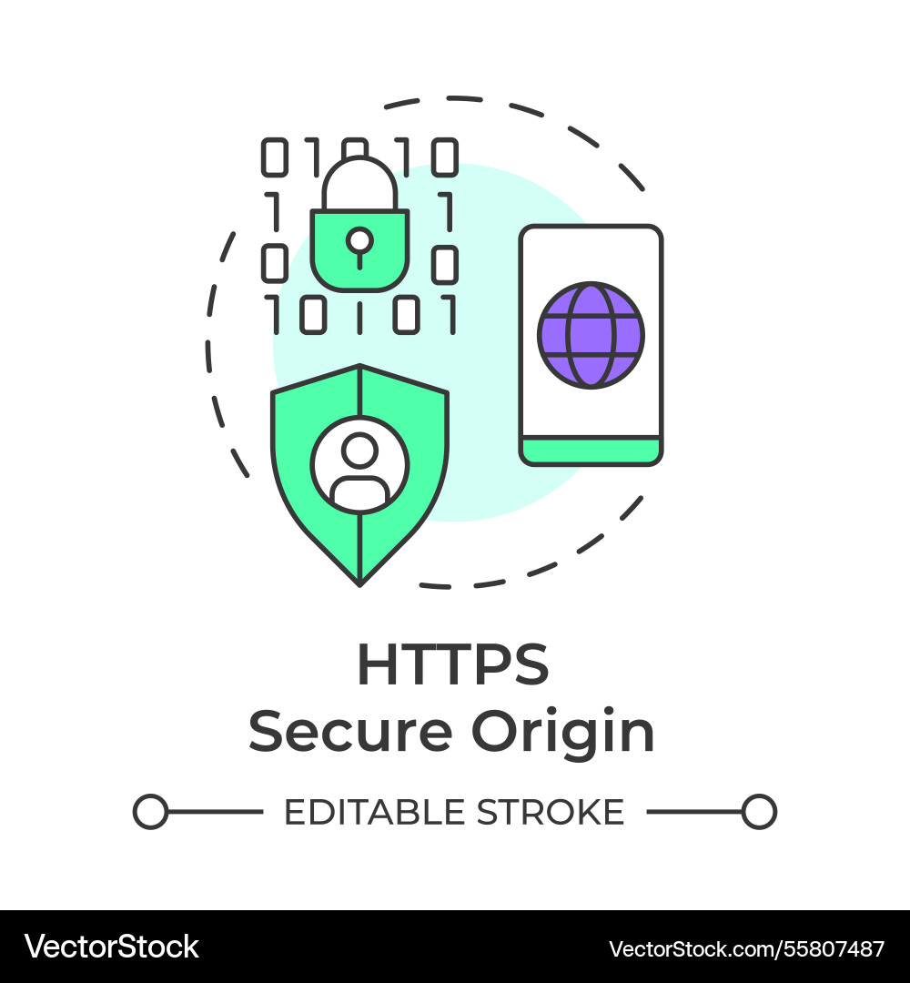 Https secure origin multi color concept icon Https secure origin multi color concept icon Vector Image