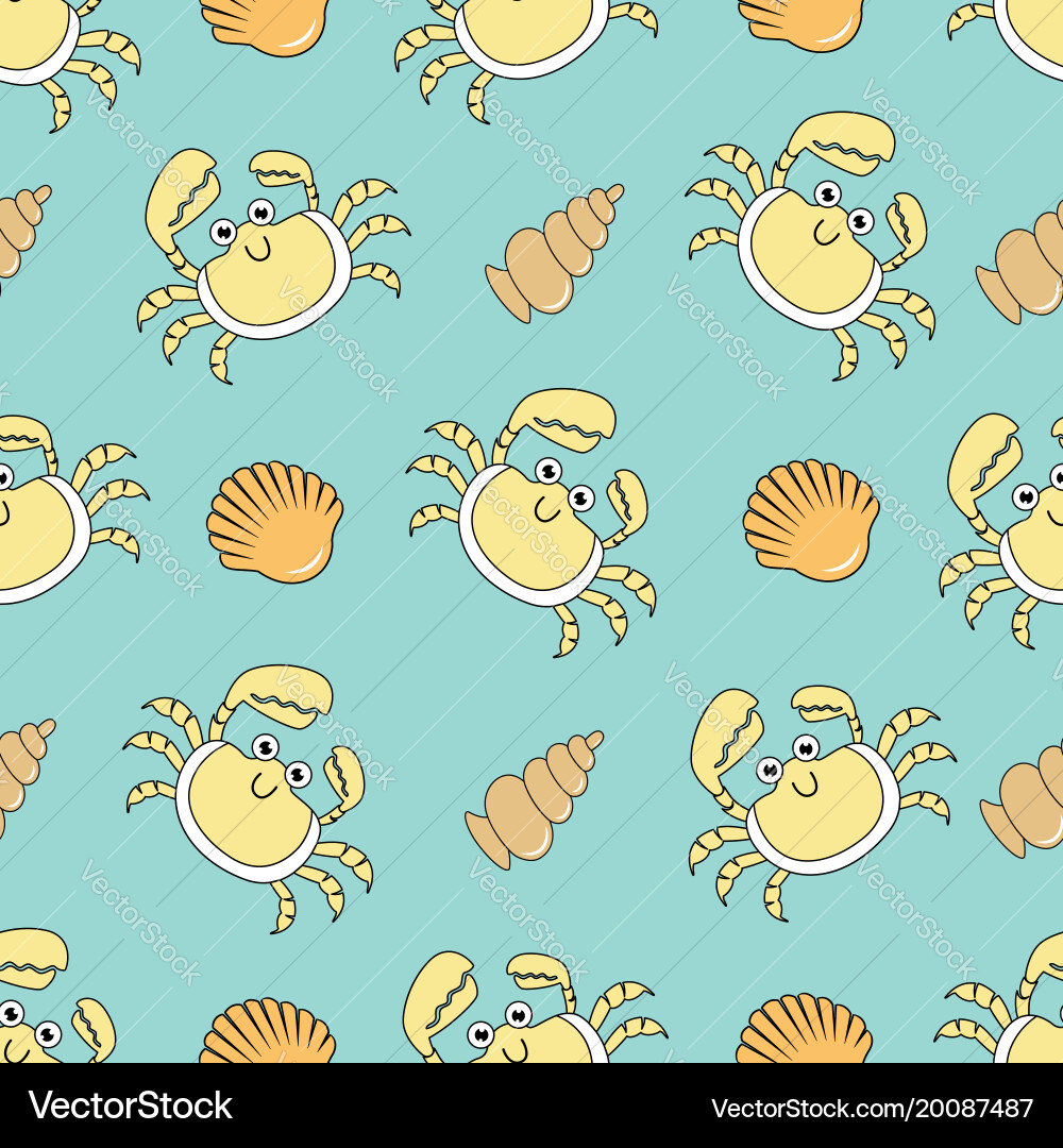 Ocean Crab Shell Pattern vector image