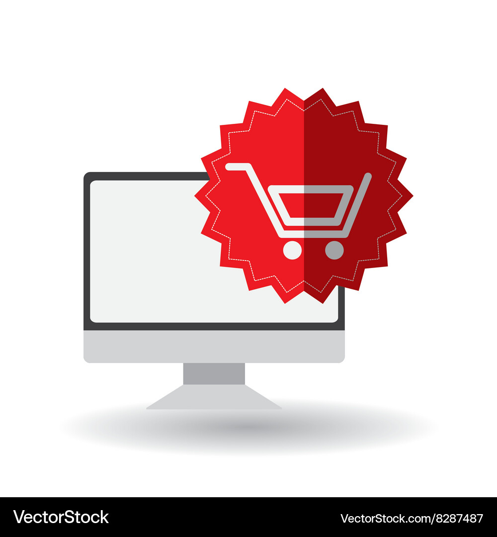 Shopping cart and computer design Vector Image