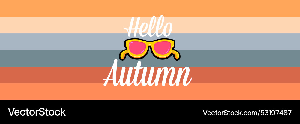 Super hello autumn banner with text Super hello autumn banner with text Vector Image