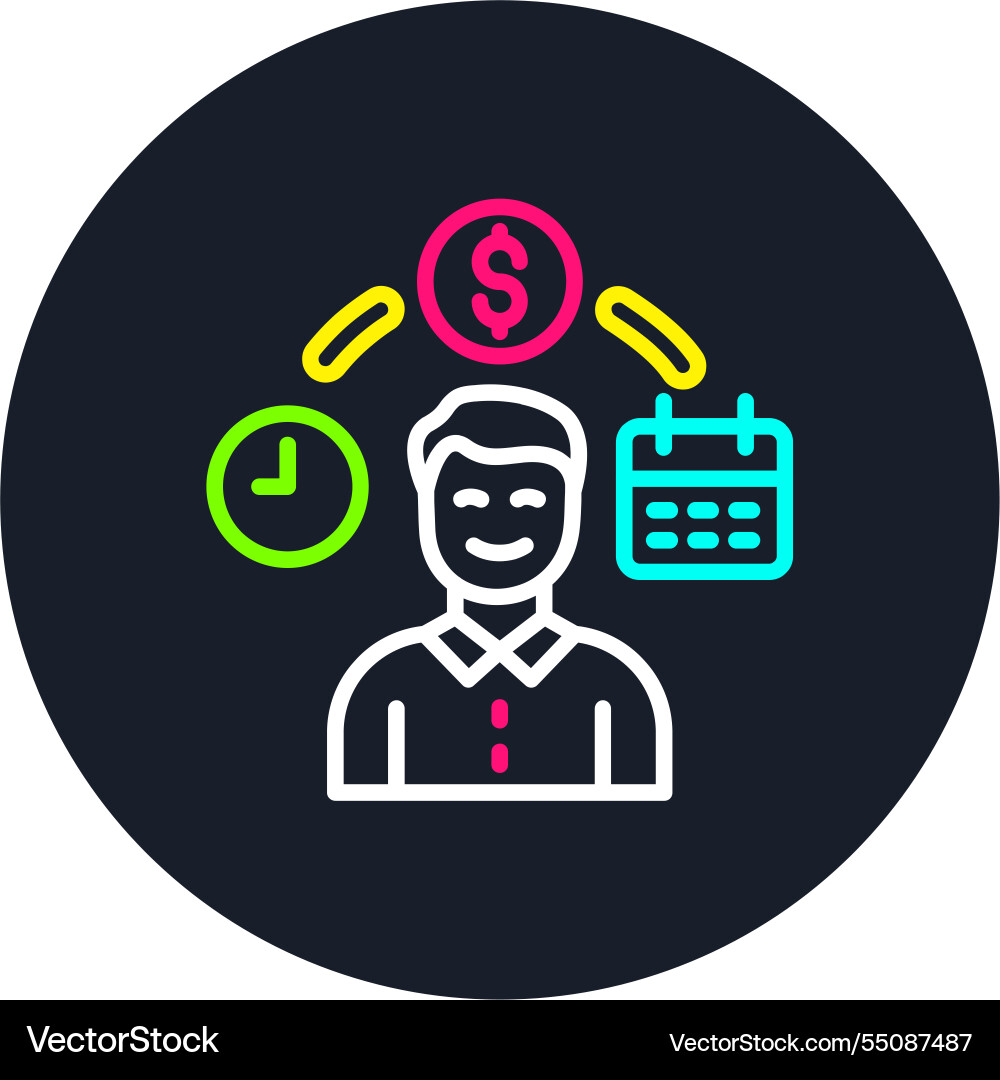 Work line multi color icon Vector Image