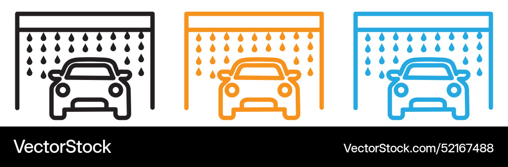 Carwash icon logo set collection for web app ui Vector Image