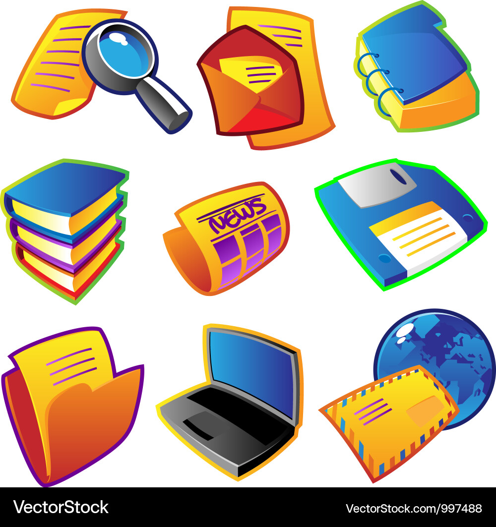 Colorful Information Icons Vector Image