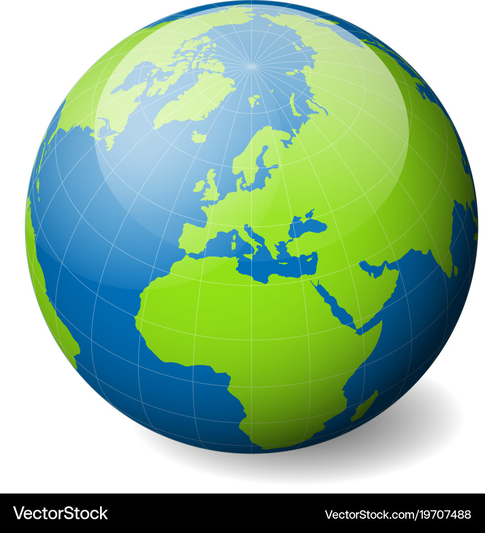 Earth Globe with World Map Vector Image