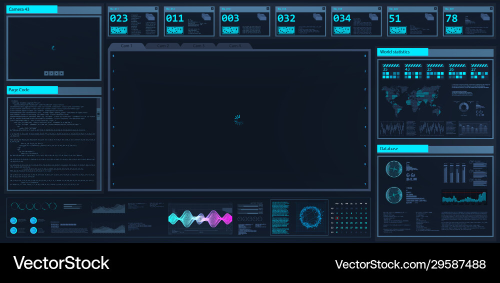 Futuristic HUD Dashboard vector image