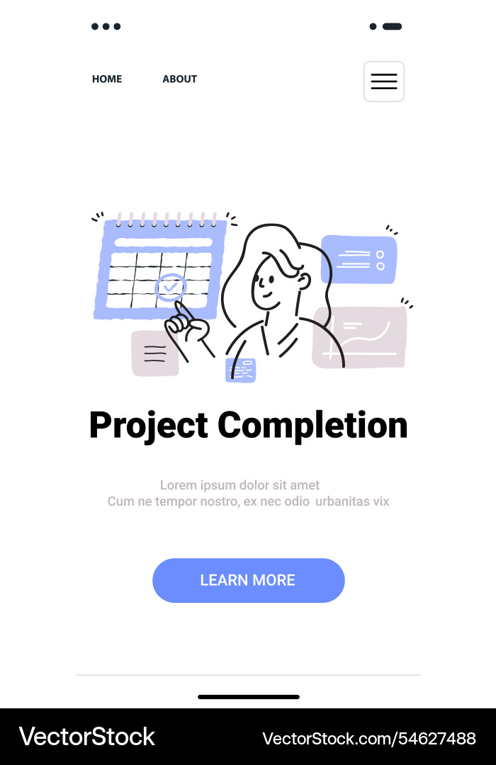 Project completion concept with person checking Project completion concept with person checking vector image