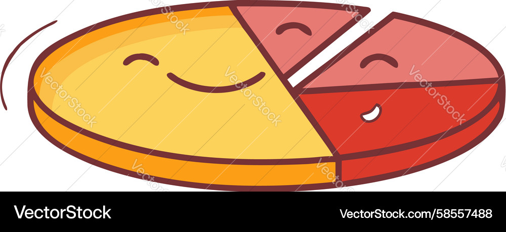 Smiling Pie Character - Happy Data Vector Image