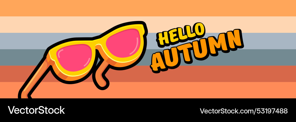 Super hello autumn banner with text Super hello autumn banner with text vector image