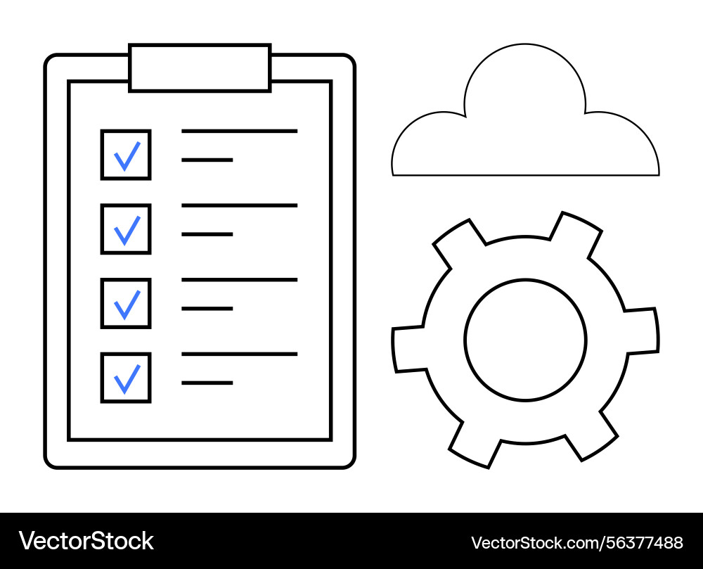 Task management and cloud integration Task management and cloud integration vector image