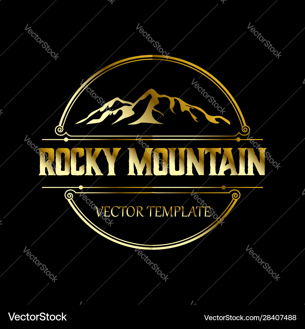 Vintage rocky mountain logo design vector image