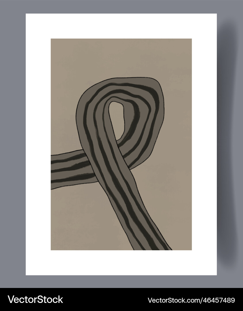 Abstract ribbon tortuous loop wall art print Abstract ribbon tortuous loop wall art print Vector Image