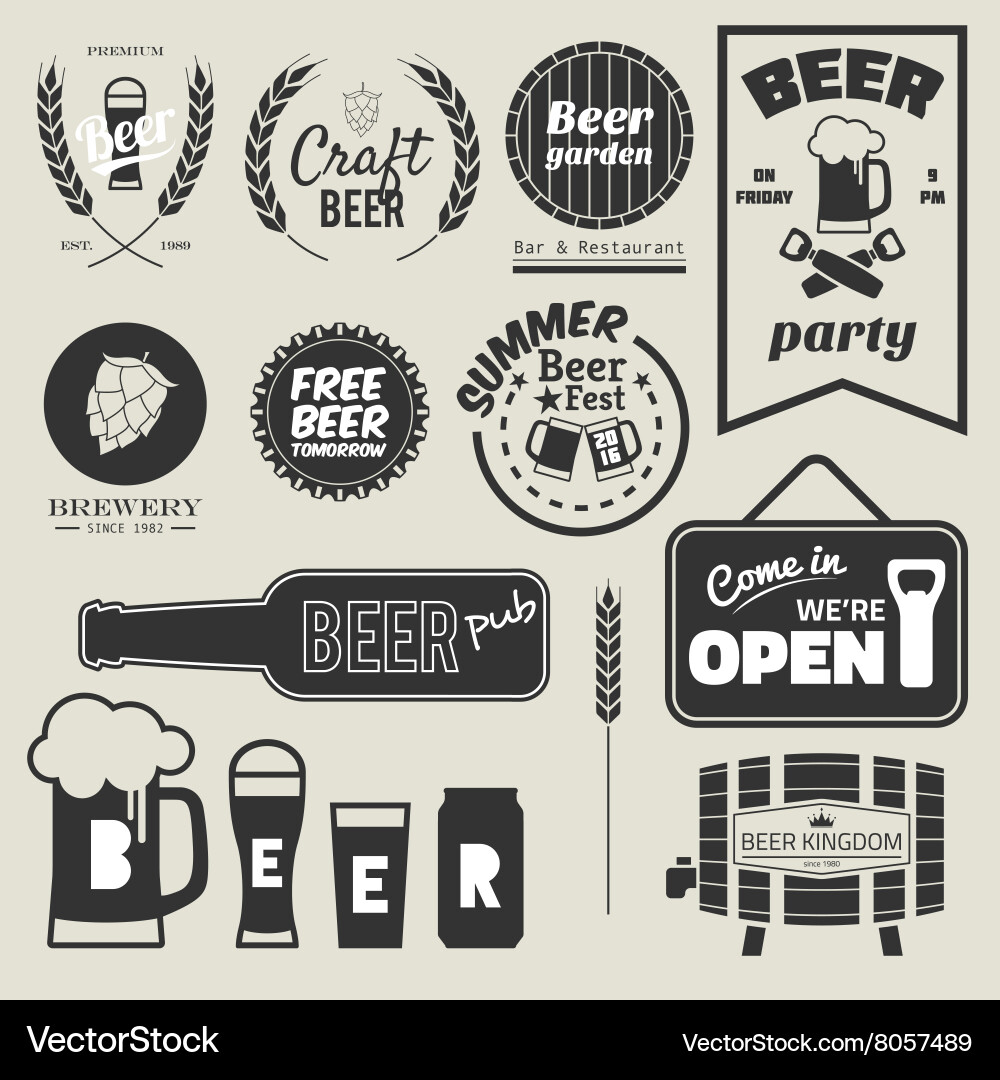 Beer Badges & Labels Vector Image