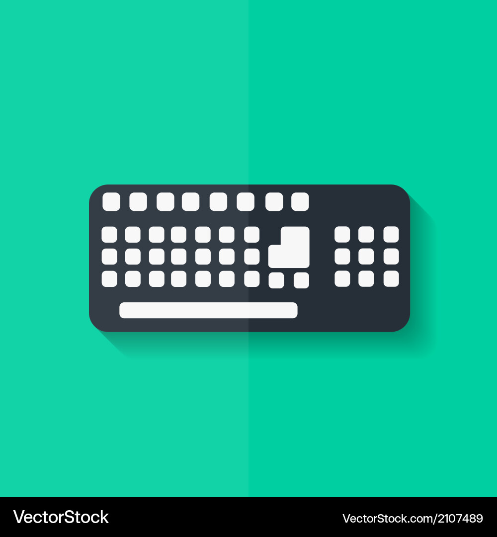 Computer keyboard web icon flat design vector image
