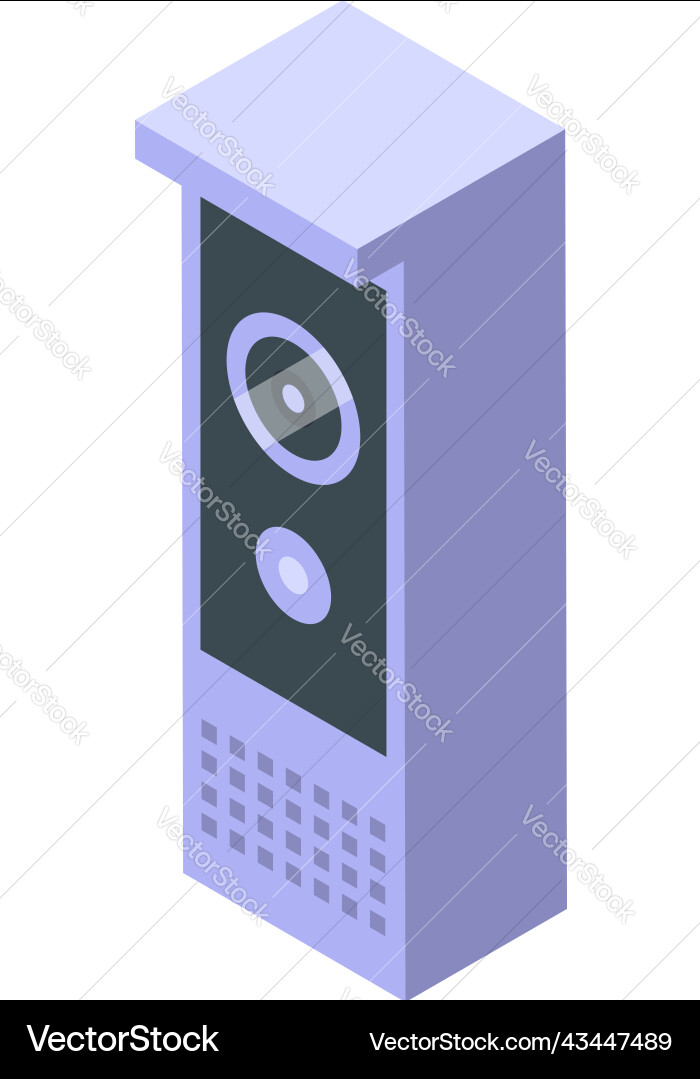 Door intercom icon isometric video camera Door intercom icon isometric video camera vector image