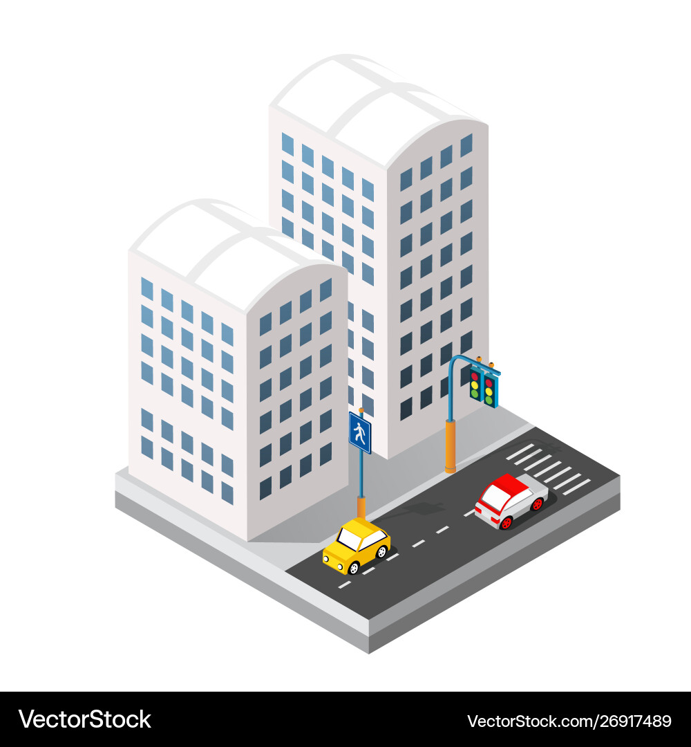 Isometric 3d module block vector image
