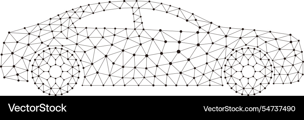 Concept of the car point and line compose Concept of the car point and line compose vector image