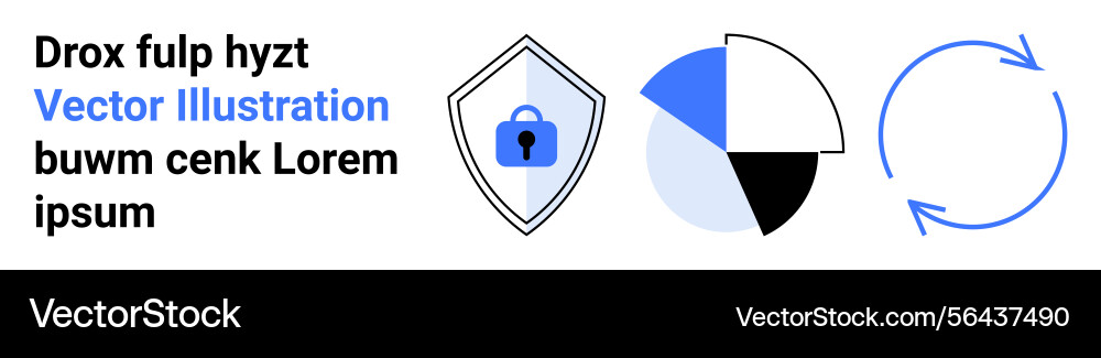 Data security with shield pie chart analysis Data security with shield pie chart analysis vector image