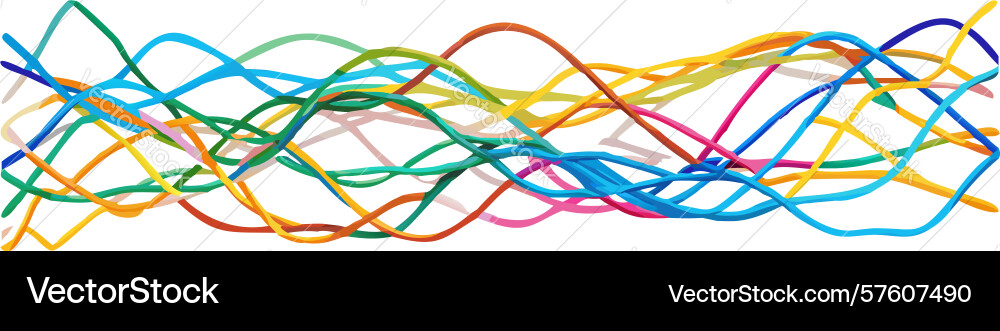 Dynamic intertwined wavy lines abstract design vector image