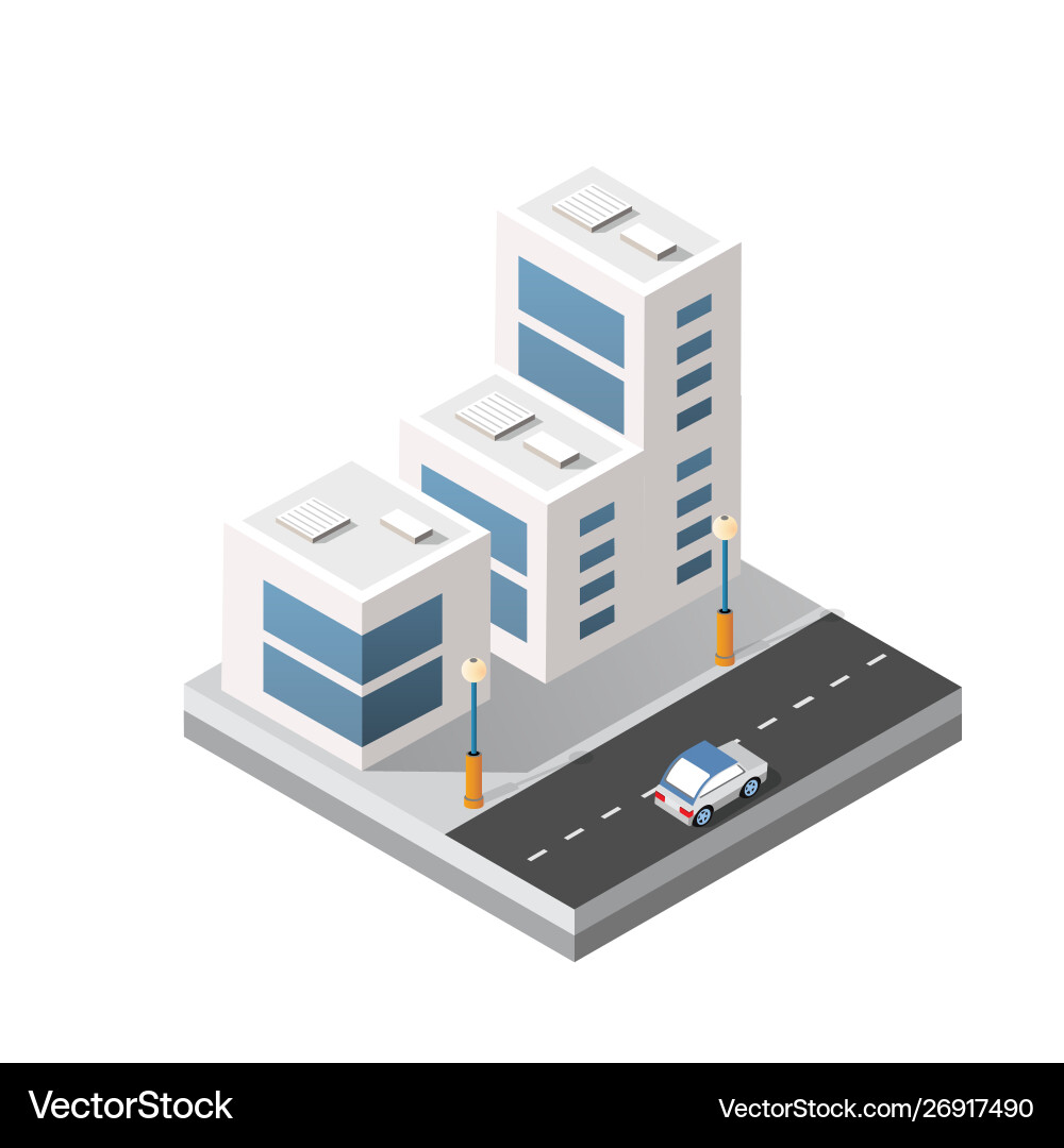 Isometric 3d module block Isometric 3d module block vector image