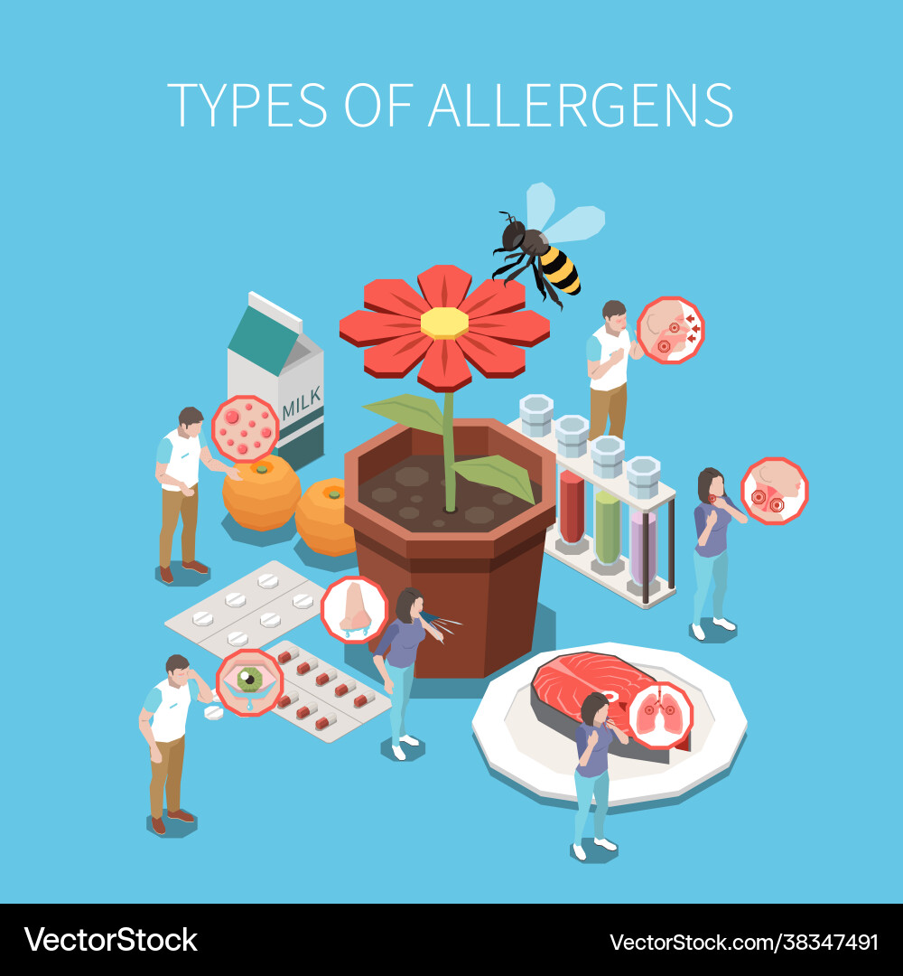 Allergieisometrische Zusammensetzung Allergieisometrische Zusammensetzung vektorbild