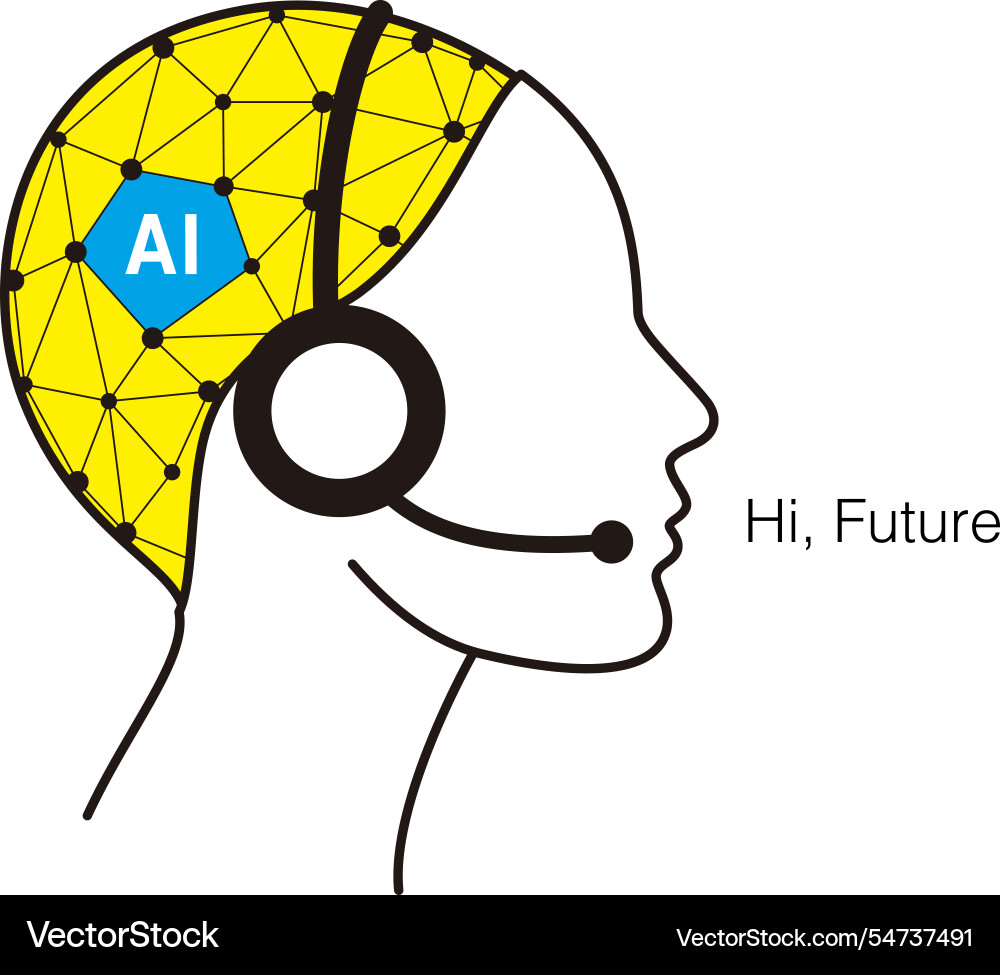 Artificial intelligence robot operator future Artificial intelligence robot operator future vector image