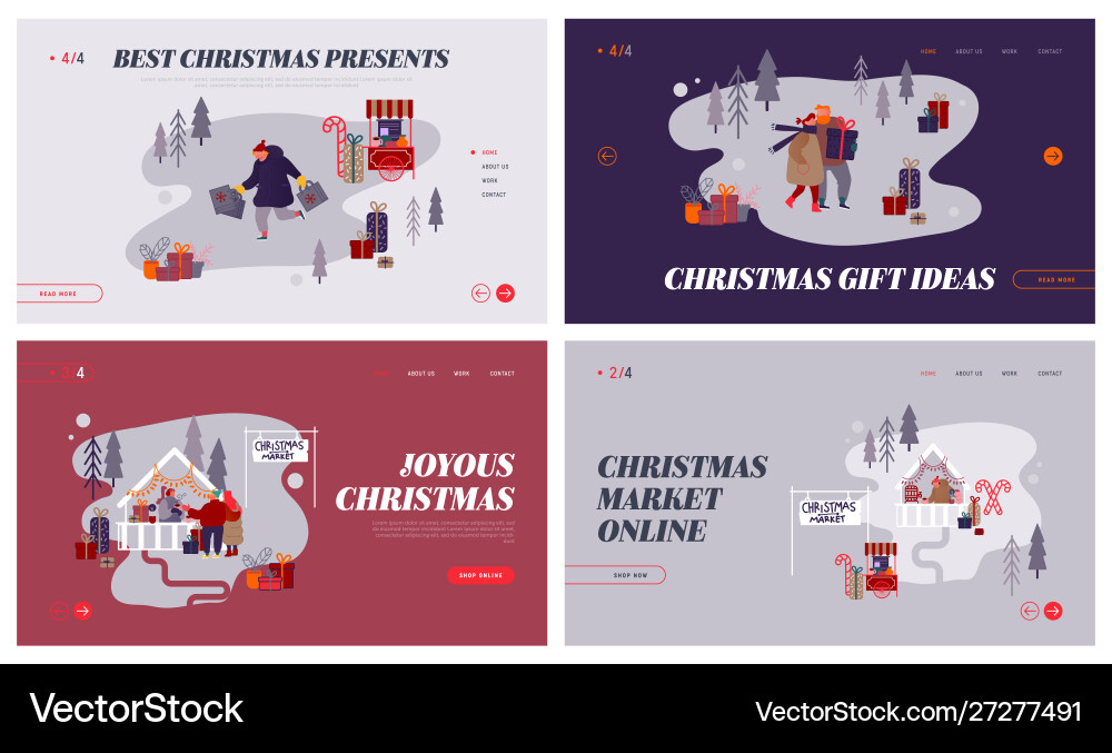 Christmas market internet advertisement set Christmas market internet advertisement set vector image
