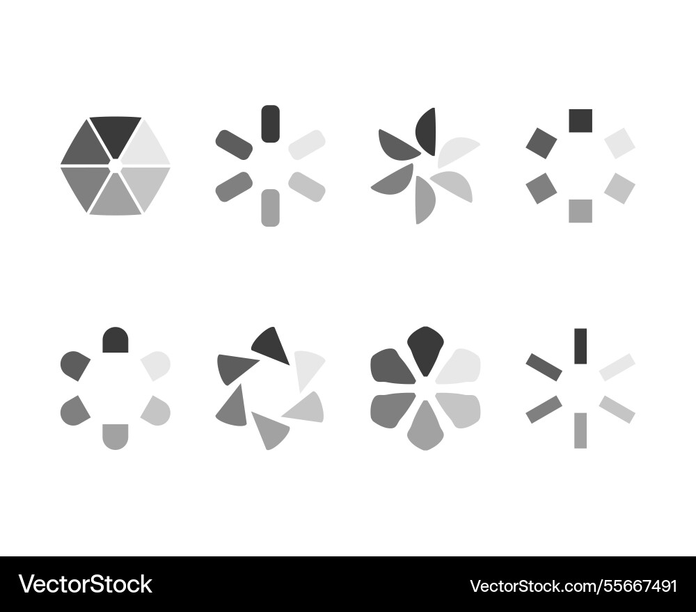 Collection loading bar status icon set of loaded Collection loading bar status icon set of loaded vector image
