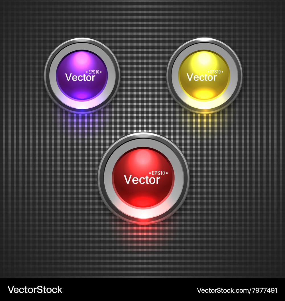 Glossy Buttons - Lightbulb Effect Vector Image