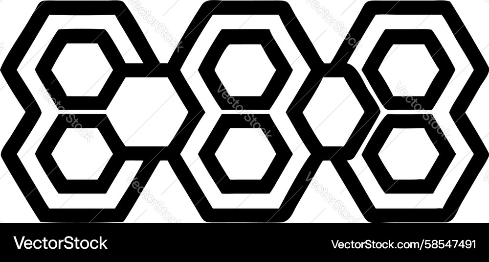 Interlocking Hexagon Chain Icon Vector Image