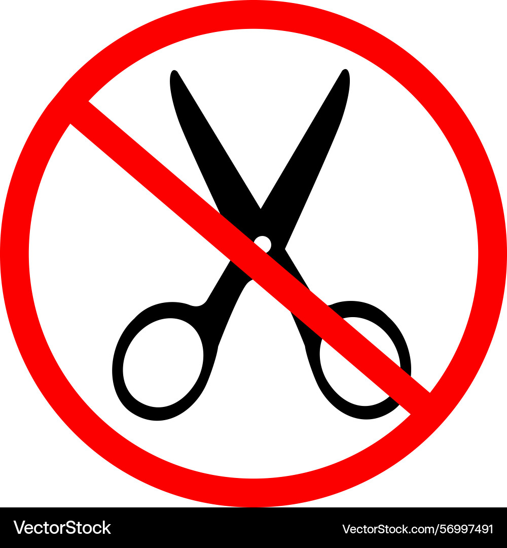 No scissors sign sharp objects not allowed here No scissors sign sharp objects not allowed here Vector Image