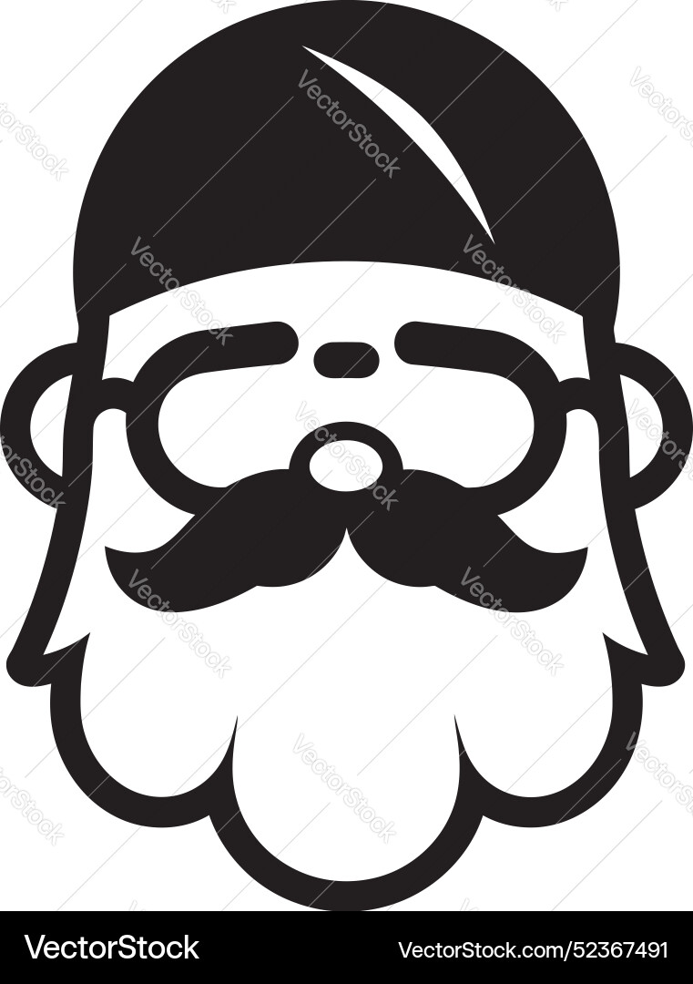 Polar claus charm cool black santa yule icon Polar claus charm cool black santa yule icon vector image