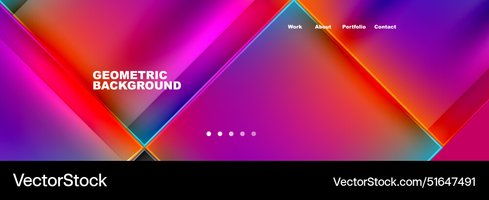 Round triangles and squares web site page template Round triangles and squares web site page template vector image