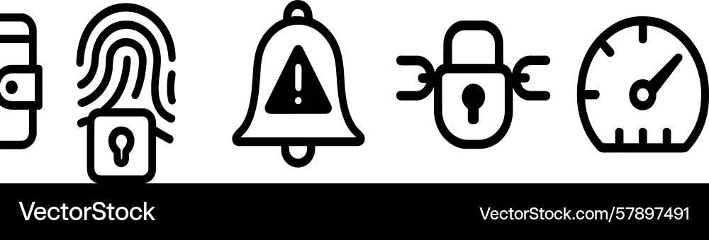 Security icons representing data protection alert Security icons representing data protection alert vector image