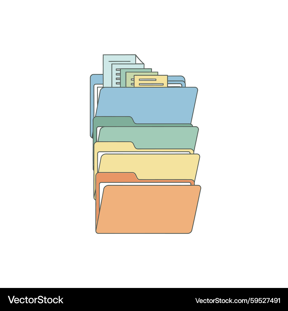 Stacked File Folders Icon – Royalty-Free Vector | VectorStock, image size:1000x1080