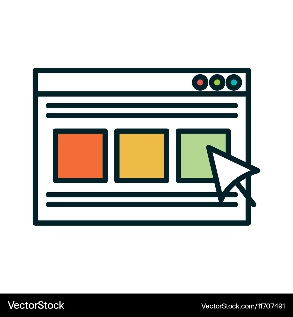 Webpage template with pointer Vector Image