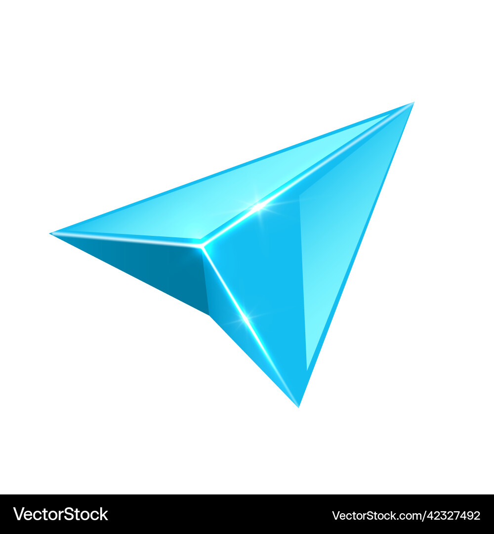 Blue glossy crystal navigation 3d gps arrow – Royalty-Free Vector |  VectorStock, image size:1000x1080
