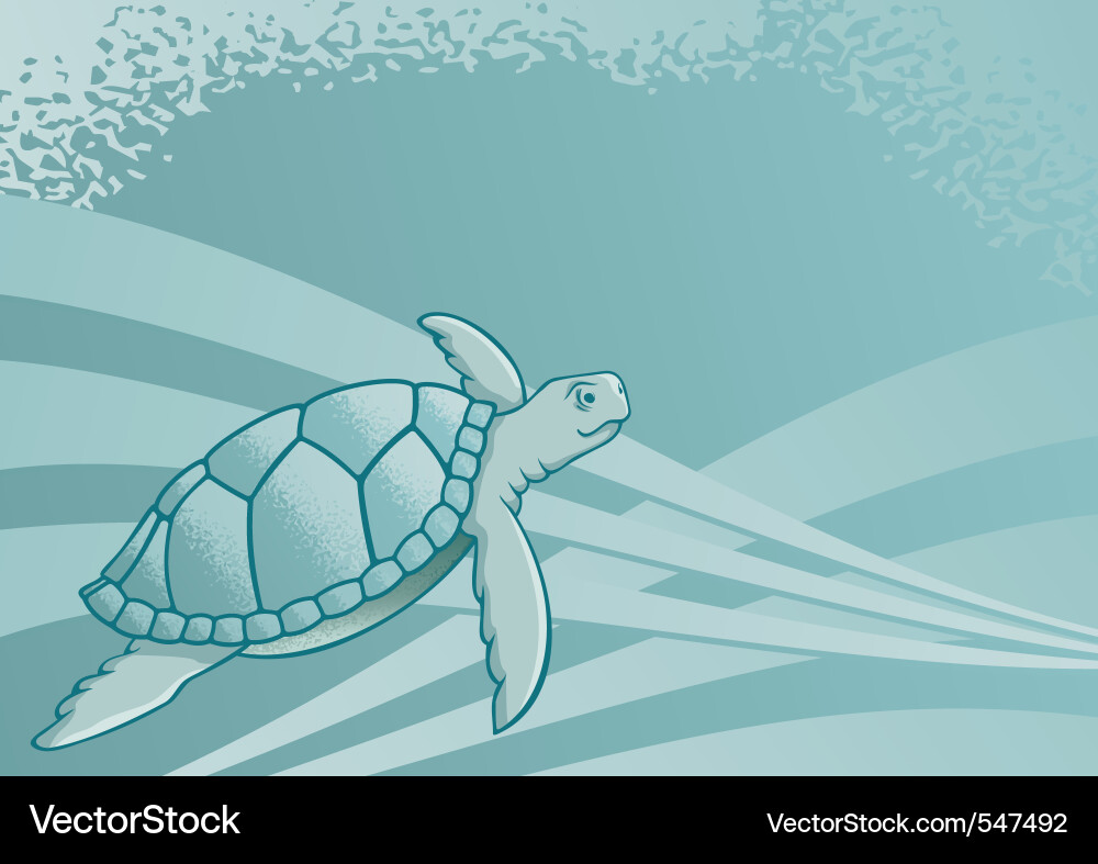Cartoon Sea Turtle Background Vector Image