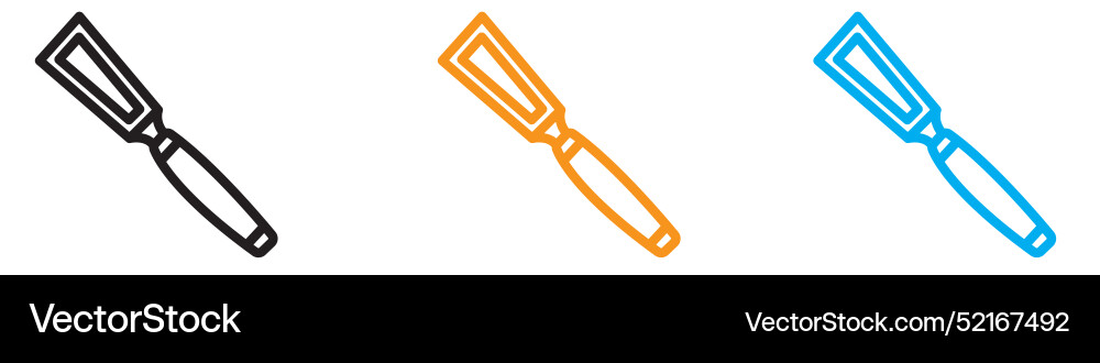 Chisel icon logo set collection for web app ui Vector Image