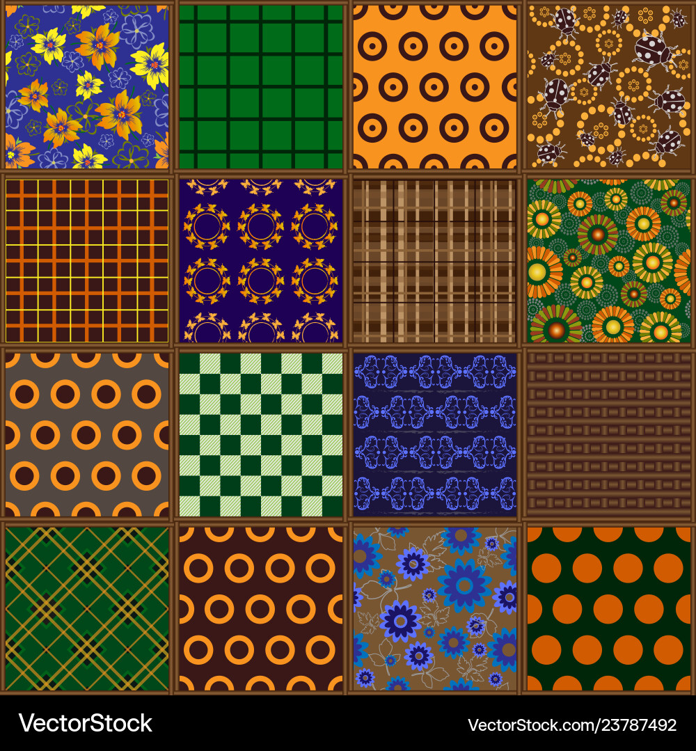 Colorful Seamless Pattern Collection vector image