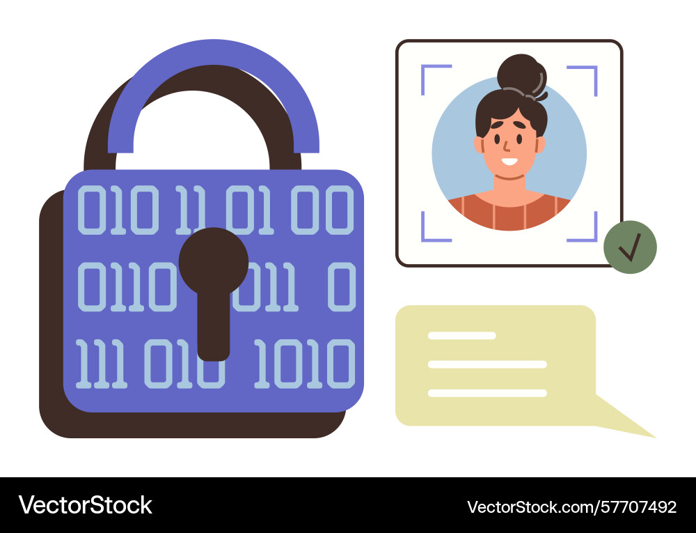 Digital security with biometric verification Digital security with biometric verification vector image