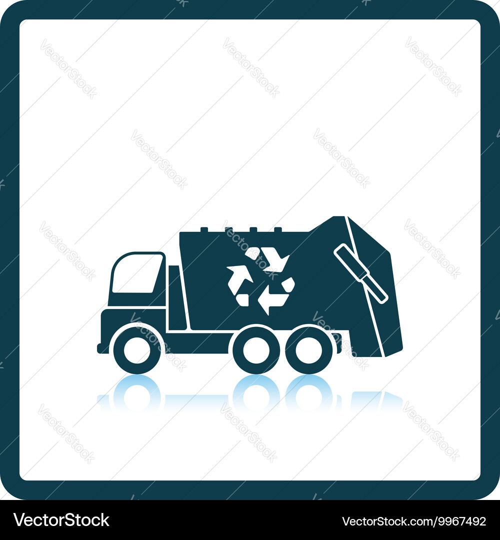 Garbage car with recycle icon Vector Image